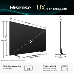 Hisense 116UXQ - 2025 - RGB-Mini-LED-TV