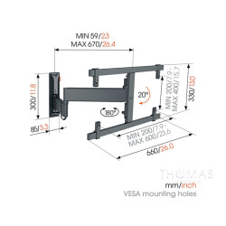 Vogels Comfort TVM 3665 Schwarz OLED - TV Wandhalterung -...